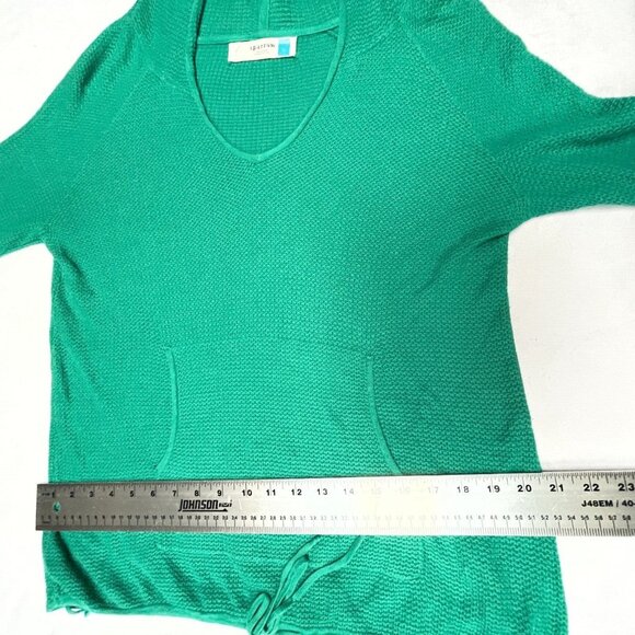Anthropologie Sparrow Womens Green Waffle Knit Hoodie Pullover Sweater Large - Picture 7 of 8